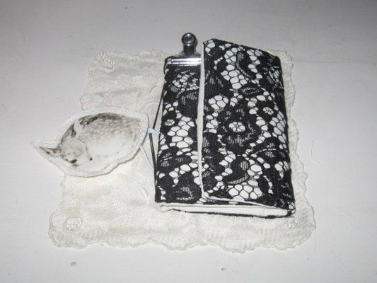 Porte Carnet A6 - Black Lace & White Fawn